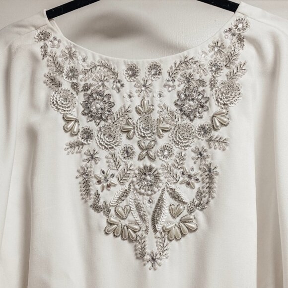 Anthropologie x BHLDN Aidan Mattox Riviera Kaftan Embellished Mini Dress Size 6 - Picture 5 of 10